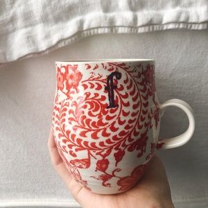 Letter “f” Anthropologie mug